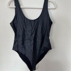 Black pleather bodysuit